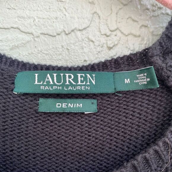 Lauren Ralph Lauren Women's Black Fringe Pullover Sweater Size M - Picture 13 of 13